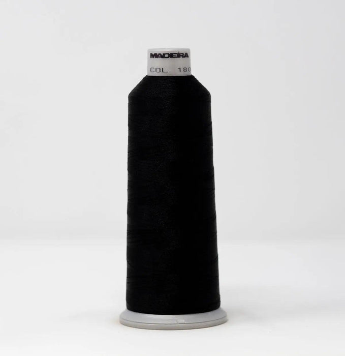 Madeira Polyneon 1800 Emerald Black Embroidery Thread 5500 Yards